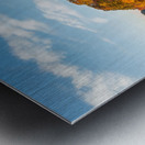 Aerial view with reflection of fall leaves in Cheat Lake Park Metal print