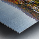 Aerial view of the town of Stowe Vermont in the fall Impression metal