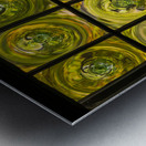 Window of old crown glass panes reflected garden Impression metal