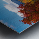 Saranac river flows through multi-colored fall landscape in Adir Metal print