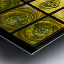 Window of old crown glass panes reflected garden Metal print