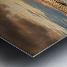 Sunset over rocks from Kee Beach Metal print