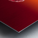 Fresh sliced strawberry in heart shape reflected Metal print