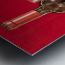 Red wine bottle and fruit with glass Metal print