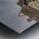 Stokesay Castle in Shropshire on cloudy day Impression metal