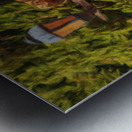 Oil painting of street lantern in Colonia del Sacramento Metal print