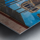 Wall mural of busy port on building in Punta Arenas in Chile Metal print