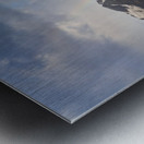 Panorama of Holanda glacier by Beagle channel with rainbow Metal print