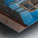 Wall mural of busy port on building in Punta Arenas in Chile Metal print