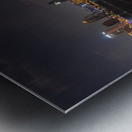 The Creek by Bur Dubai and Al Seef at night with waterfront rest Impression metal