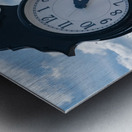 Old fashioned clock by the bike walking trail over Deckers Creek Metal print