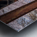 Steel girder bridge carries the bike walking trail over Deckers  Metal print