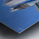 Cayan Tower among tall buildings on waterfront at Dubai Marina Metal print