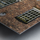 Restored industrial cotton mill with pattern of windows Metal print