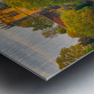 Sunset view across Ellesmere Mere in Shropshire to church Impression metal