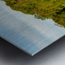 View across the Mere to a reflection of distant trees in Ellesme Metal print