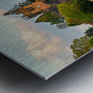 View across the Mere to the town of Ellesmere in Shropshire Metal print