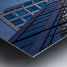 Modern office buildings surround the Monument in London Metal print