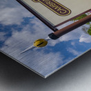 Oswestry railway station sign in Shropshire Metal print