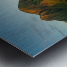 Panorama aerial view of Tunnels Beach at sunrise on Kauai in Hawaii Metal print