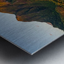 Aerial drone shot of Tunnels Beach at sunrise on Kauai in Hawaii Metal print