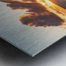 Wide panoramic view of sunrise over Tunnels Beach Kauai Hawaii Metal print