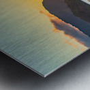 Sunset over Hanalei bay from overlook on the road Metal print