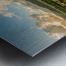 Aerial panorama over the town of Hanalei and valley at sunrise Impression metal