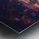 Pastel drawing campus of West Virginia university at night Impression metal