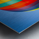 Colorful hot air balloon rising above another with blue sky Impression metal