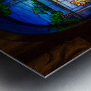 David set singers before the Lord. Tiffany stained glass window. Metal print