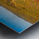 Aerial fall leaves around Coopers Rock reservoir in WV Metal print