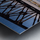 River cruise boat docked in Dubuque IA under Railroad bridge Metal print