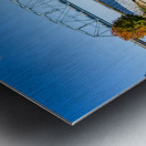 Statue alongside the Mississippi River in Wabasha Minnesota Metal print