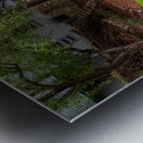 Pattern of bricks on Snake Alley in Burlington Iowa Metal print