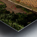 Pattern of bricks on Snake Alley in Burlington Iowa Metal print