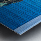 Complex reflections of a modern skyscraper in St Louis office bu Metal print