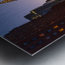 Manhattanhenge when the sun sets along 42nd street in NY Impression metal