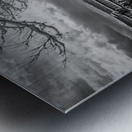 BW Coopers Rock overlook on snow-covered pathway Metal print