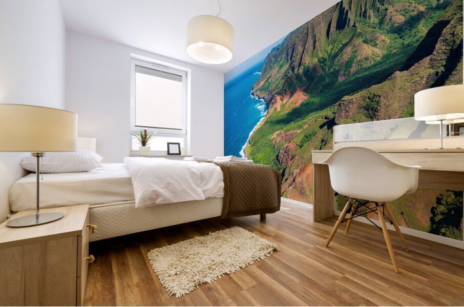 Coastline of Na Pali on Kauai Impression murale