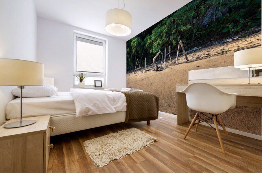 Aloha from Kauai: A driftwood greeting spells out a warm welcome Mural print