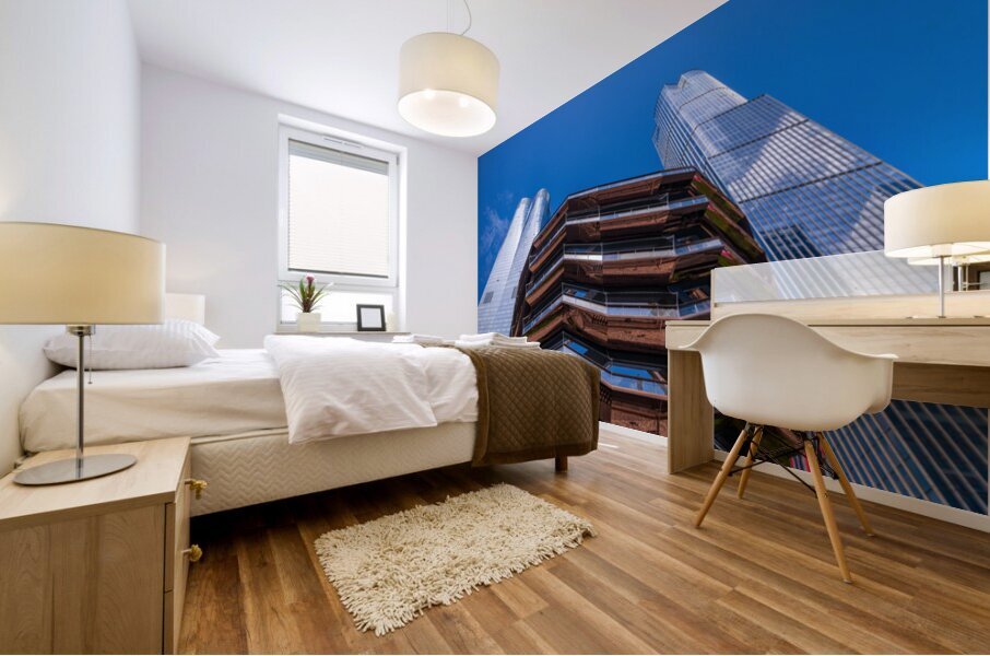 Reflective surface of the Vessel with a skyscraper behind with c Impression murale