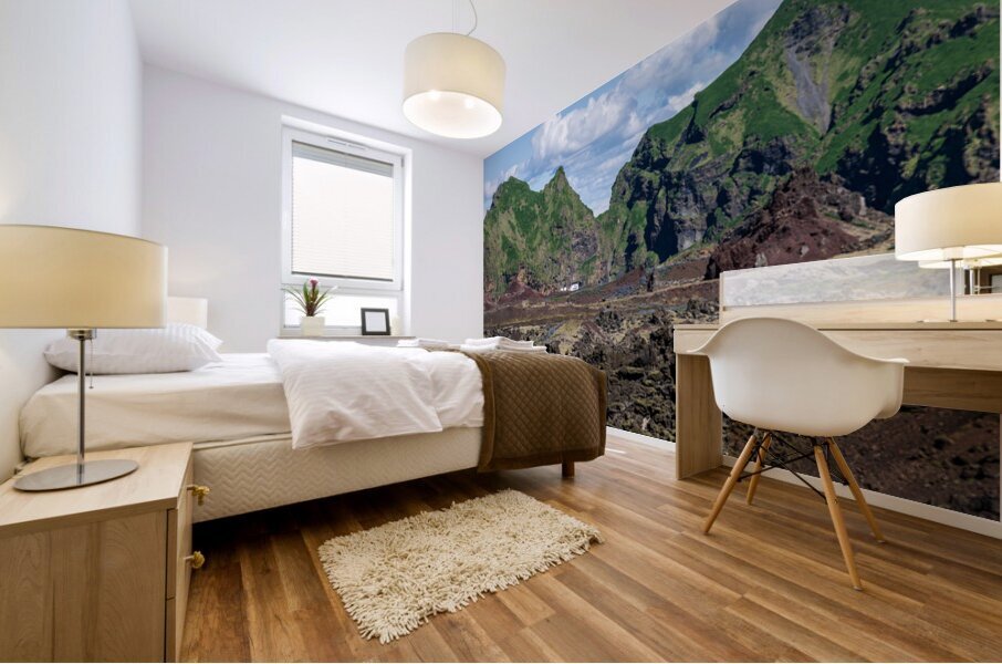 View from volcanic summit of Eldfell with Viking Neptune cruise Impression murale