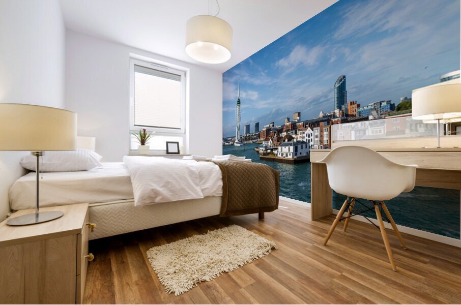 Spinnaker tower overlooks the harbor at Portsmouth with luxury y Mural print