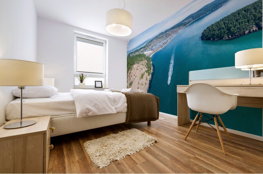 Aerial view of Anacortes on Fidalgo Island in Washington State Impression murale