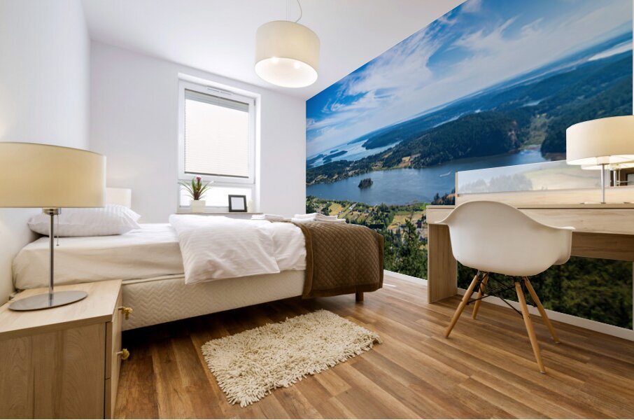 View from Mt Erie on Fidalgo Island south towards Whidbey Island Mural print