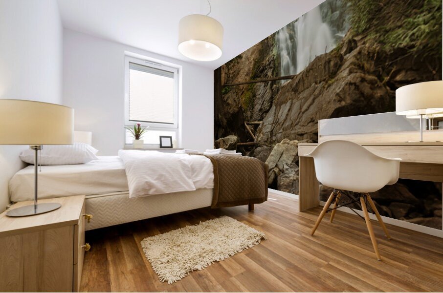 Falls Creek Falls near Winthrop in Cascade Mountains in Washingt Impression murale