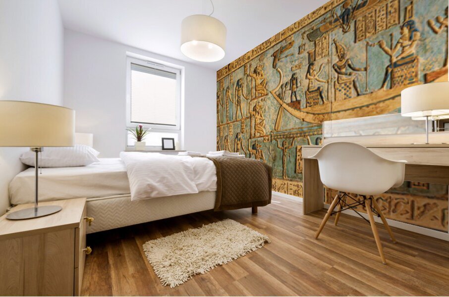 Detail of ceiling panels inside Temple of Hathor at Dendera  Impression murale