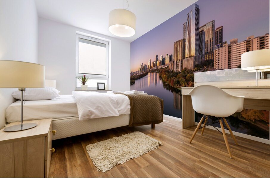 Lady Bird Lake view of Austin Skyline in 2026 Mural print