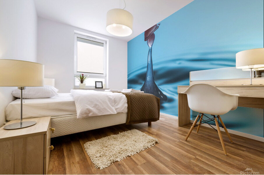 Water droplet collision - soldier Mural print